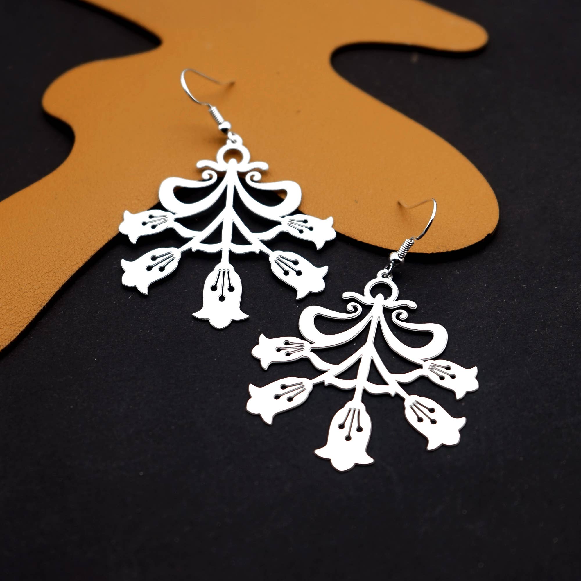 HappyJewelrySupplies - Wholesale Dangle earrings - Whimsical Lily of the Valley Stainless Steel Earrings0