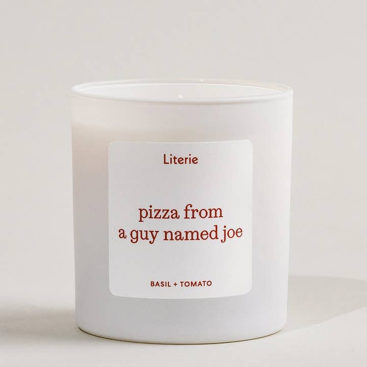 Literie – Vela em jarro/copo por atacado – Pizza de um cara chamado Joe2