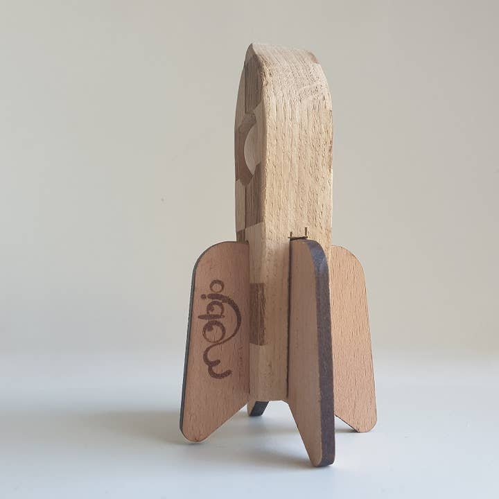 Mobjo - Wholesale Wood Toy - Kids - Wooden space rocket. Handmade. SpaceJo3