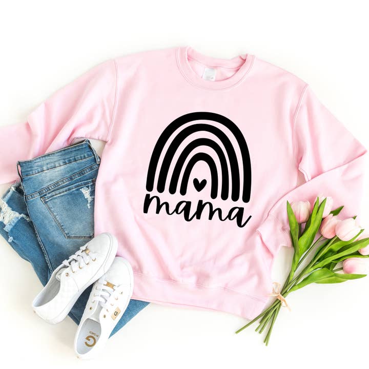 Mama Rainbow Sweatshirt for wholesale by Light & Shine