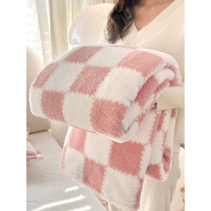 Sweetkama - Wholesale Throw Blanket - Home Coral Color Block Fleece Soft Blanket SKABL4090