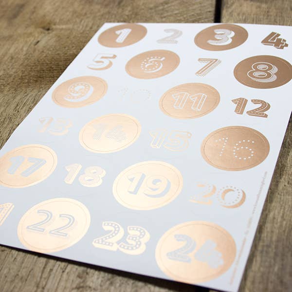 Sticker Advent Calendar Copper for wholesale by Bow & Hummingbird