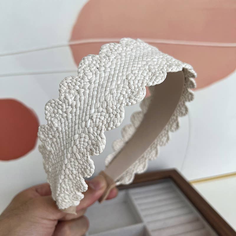 Blandad Bred halmhårband med vågformad kant för wholesale på Faire3