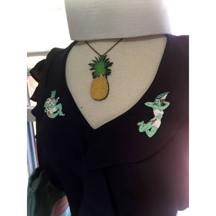 Sweet Siren Designs - Wholesale Lapel Pin/Button - We're Alive! Horror Monsters Enamel Pin Set3