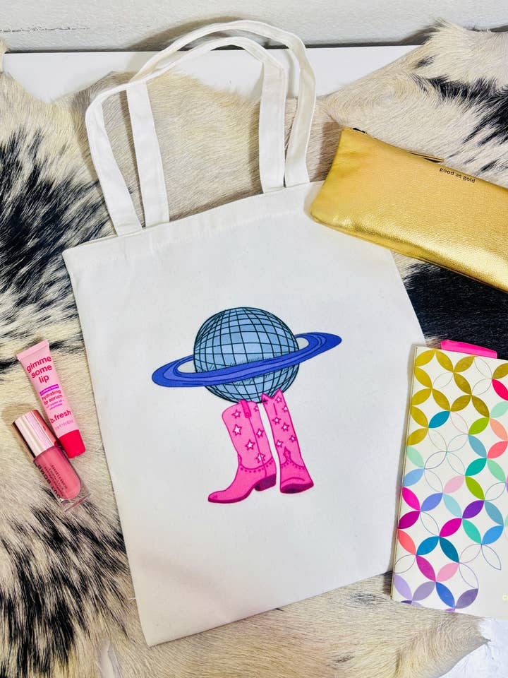 Space Cowgirl Tote | Gift Items | Punchy | Western Tote Bag for wholesale by Bizzz Designs