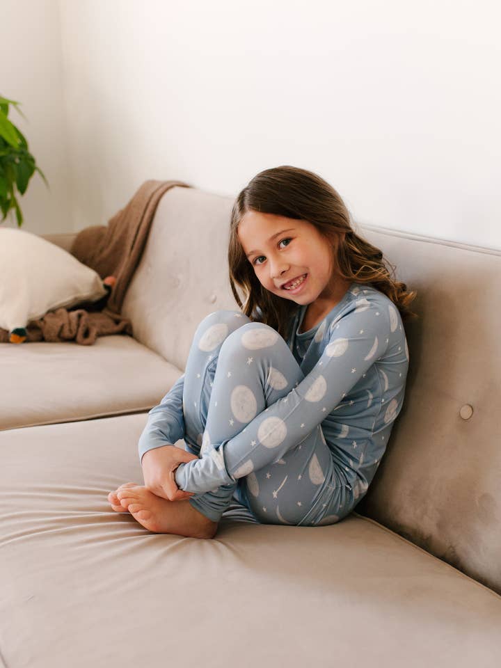 Stay Dreamy - Wholesale Sleepwear Set - Kids - Reach For The Moon Bamboo Long Sleeve PJ Set1