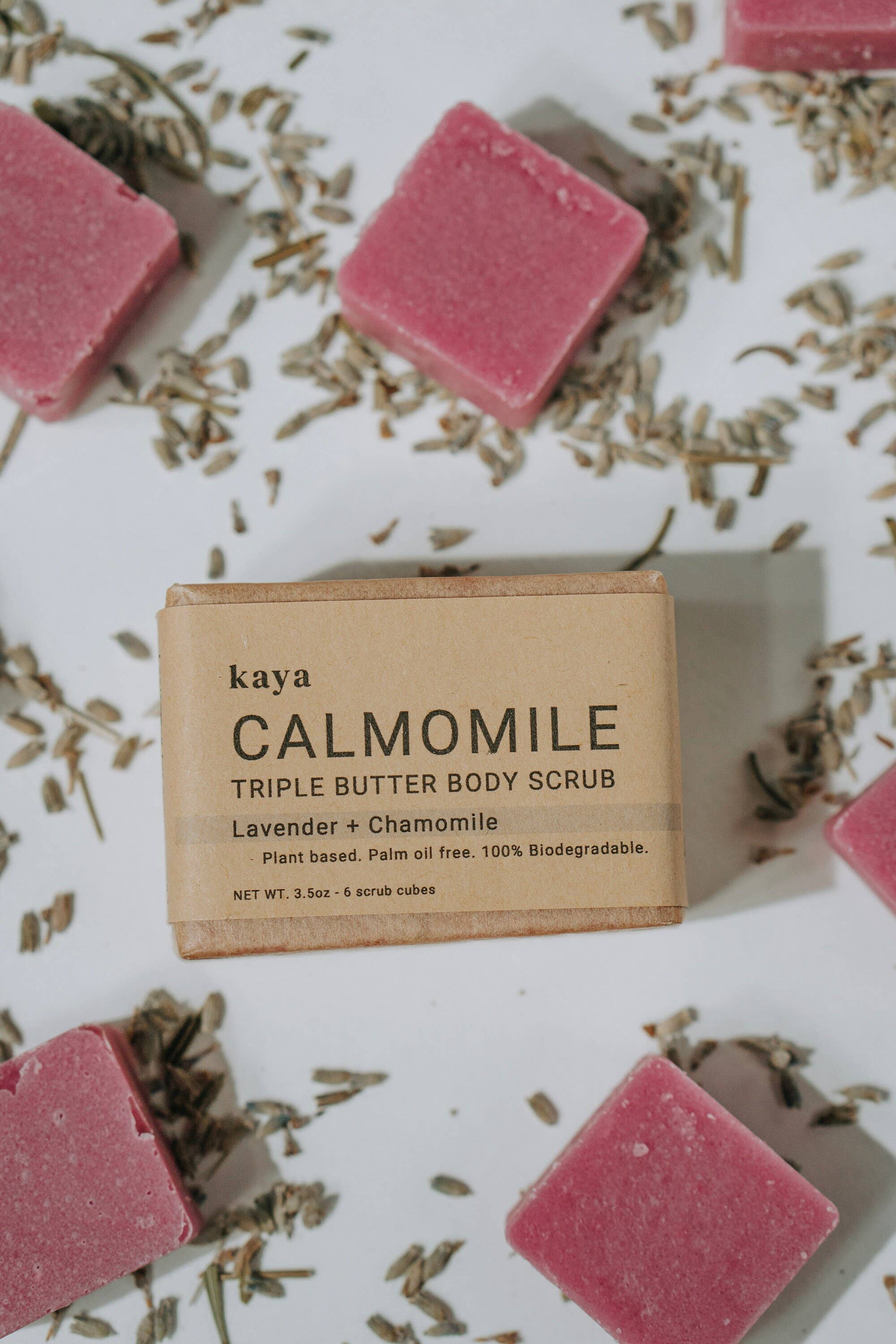 Kaya Selfcare - Wholesale Body Scrub/Exfoliant - Lavender Chamomile Vegan Sugar Scrub Cubes - Refillable2