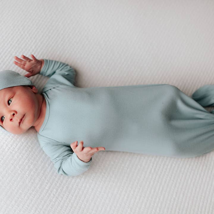 Three Little Tots - Wholesale Babygown - Baby - Blue Bird Knotted Gown4