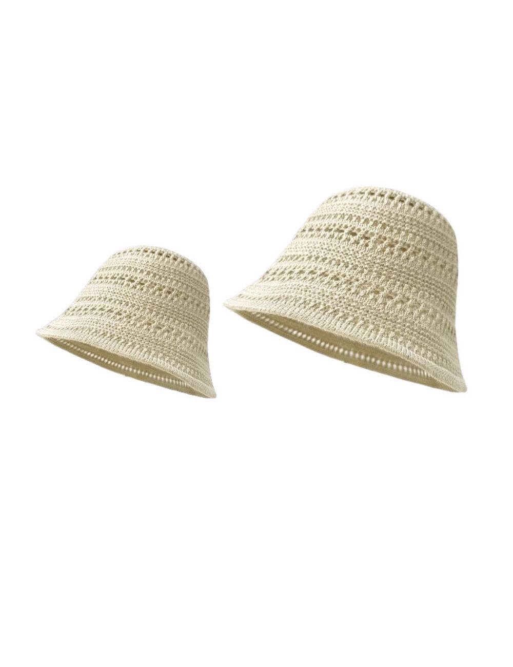 Dipped Shop – Engroshandel Stråhat – til kvinder – Ensfarvet Udhulet Strikket Fiskerhat DP25E4183