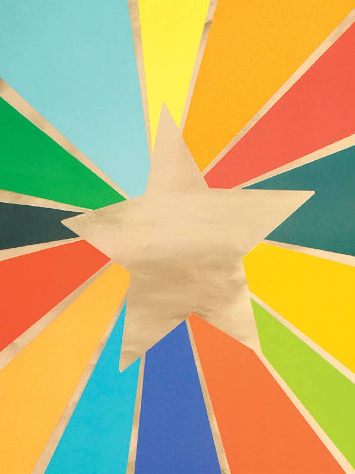 Star Rays Sheet Gift Wrap for wholesale by Notes & Queries, Inc.