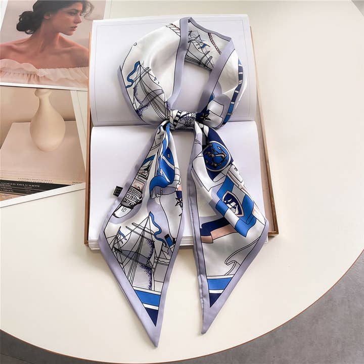 ACCITY - Wholesale Head Scarf - Women's - FASHIONABLE DOUBLE-LAYER RIBBON ANGLED HEAD SCARF_CWASC151514
