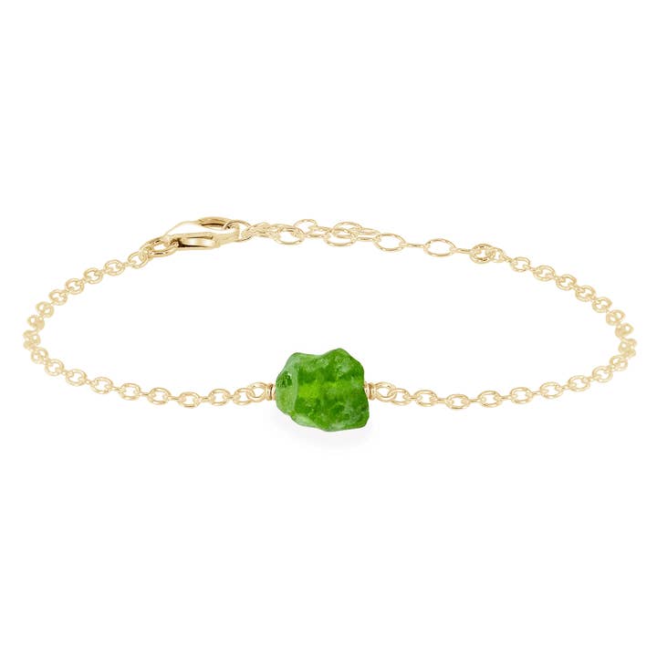 Luna Tide - Wholesale Charm/Dangle Bracelet - Raw Peridot Crystal Nugget Bracelet2