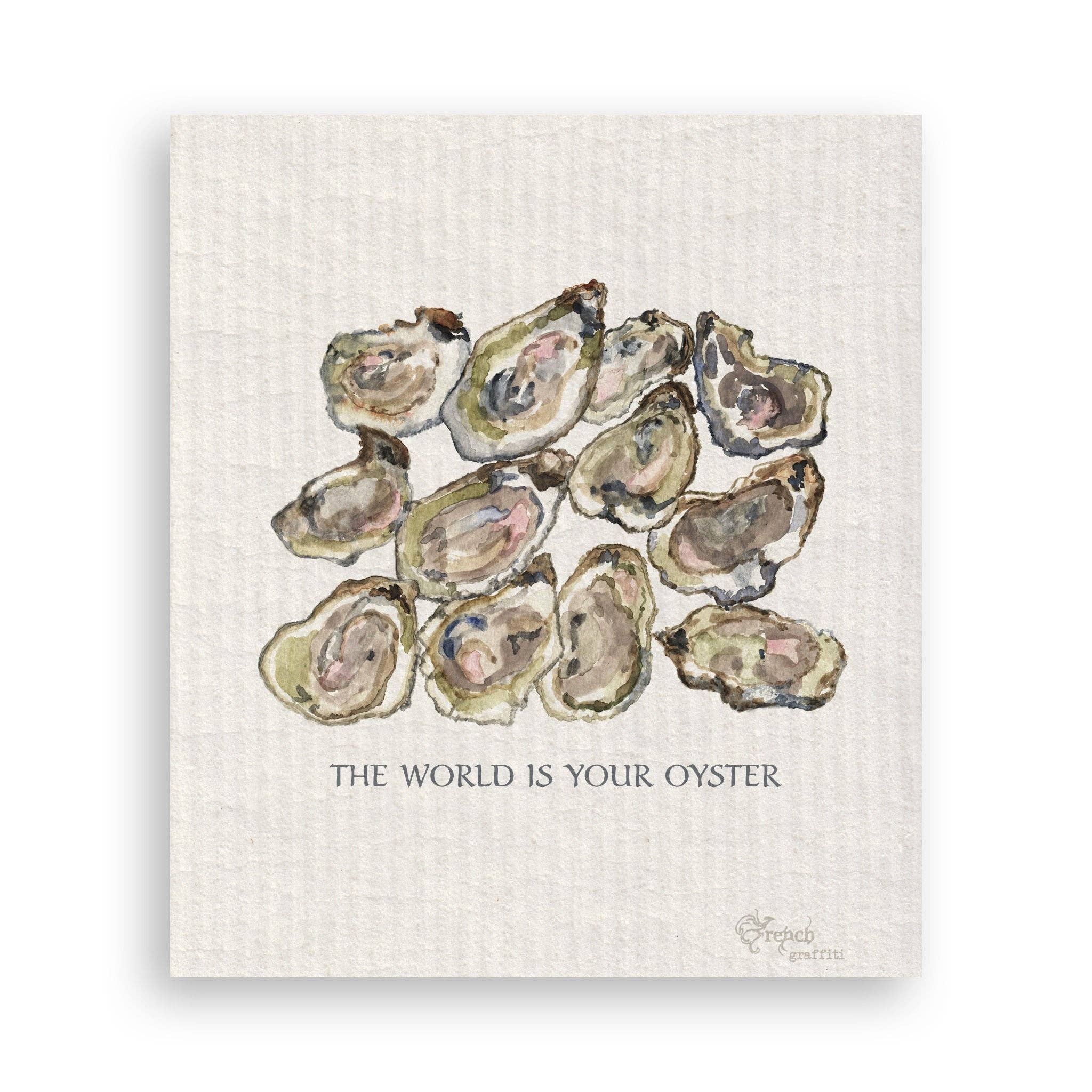 French Graffiti - Wholesale Tea Towel - A Dozen Oysters with Quote16