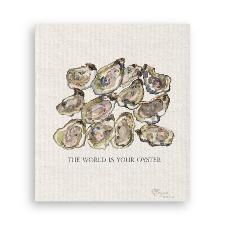 French Graffiti - Wholesale Tea Towel - A Dozen Oysters with Quote16