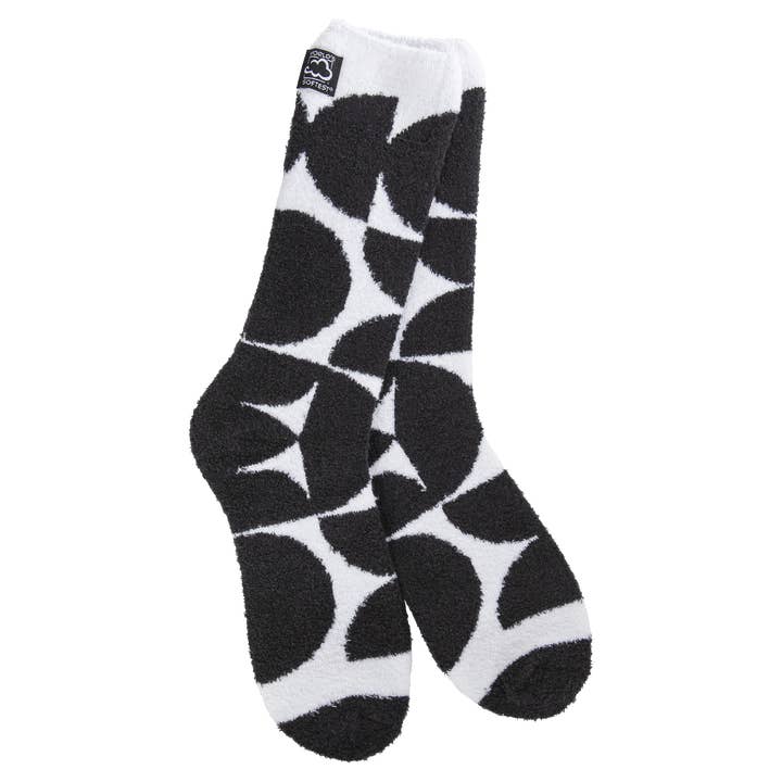 World's Softest® Socks - Wholesale Socks - Women's - Cozy Cali Geo Black/White0