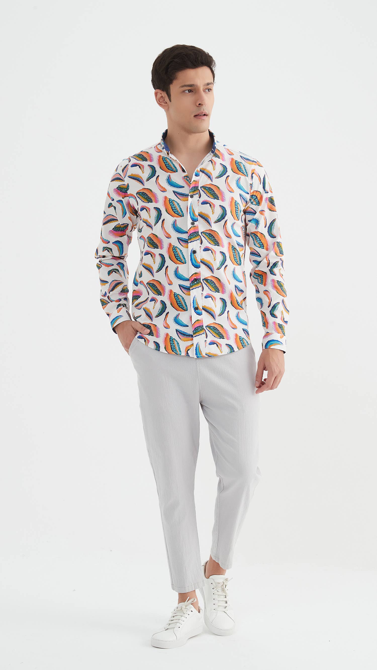 Yves Enzo – wholesale Buttoned-down shirt – Men's – Patterned shirt "PREMIUM" 2