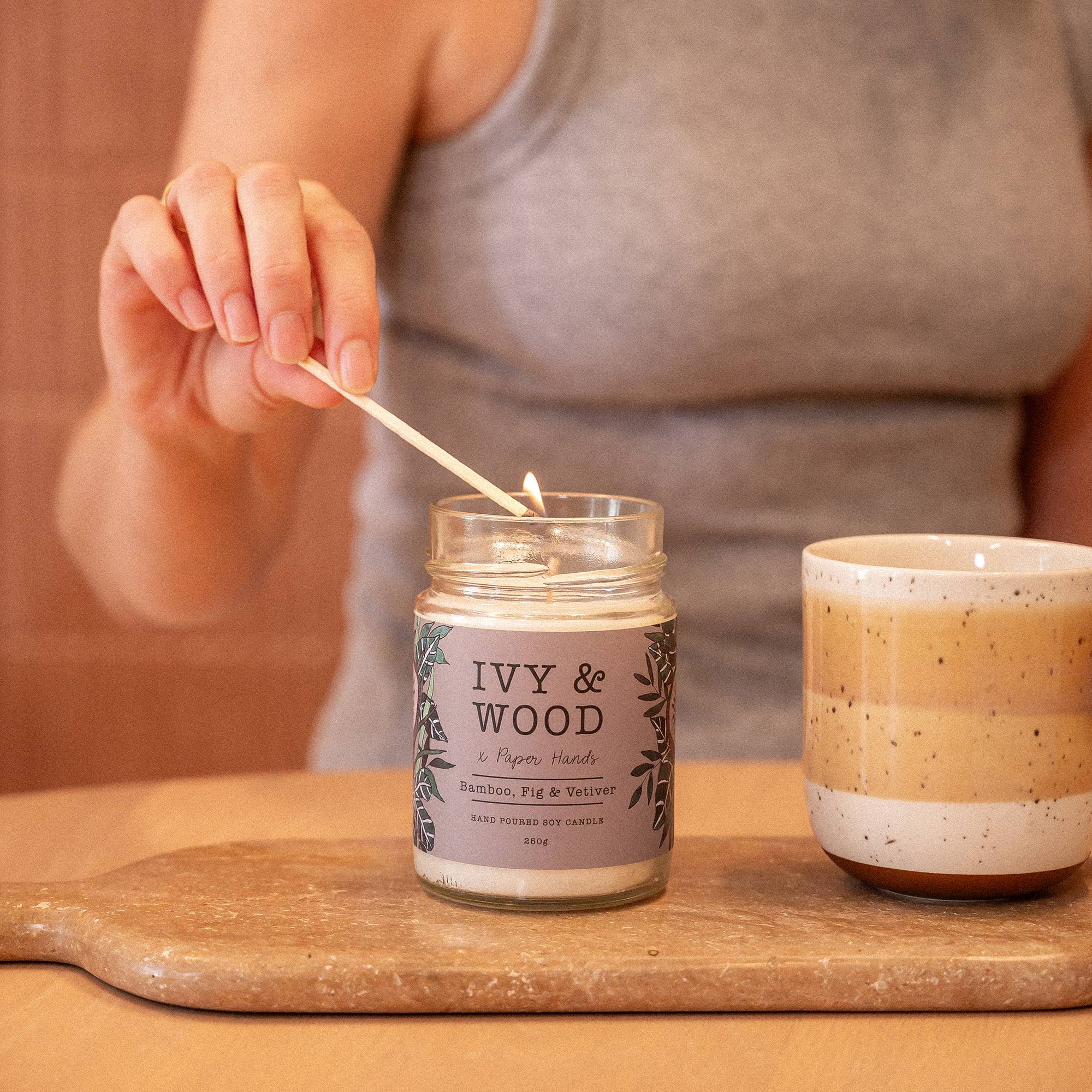 Ivy & Wood - Wholesale Jar/filled candle - Botanical: Bamboo, Fig & Vetiver Soy Candle3