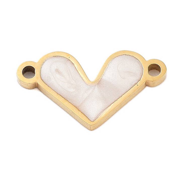 Emalje Guld Hjerte Forbinder Charm for engroshandel hos Love, Paige Designs