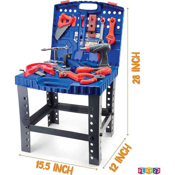 Play22 - Wholesale Toy set – Kids - 76 Pcs Kids Tool Bench Set, Foldable Toddler Tool Set 4