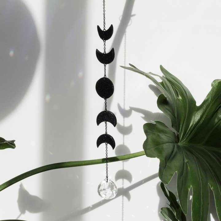 Moon Phase Suncatcher Hanging Celestial Wall or Window Decor for wholesale by Cosmic Crow
