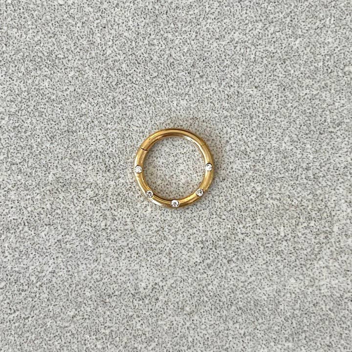Elara Body Jewelry - Wholesale Nose Ring - Minimalist Gold Septum Piercing (16G | 8mm or 10mm | Surgical Steel | Gold, Rainbow, Rose Gold, Silver or Black)
