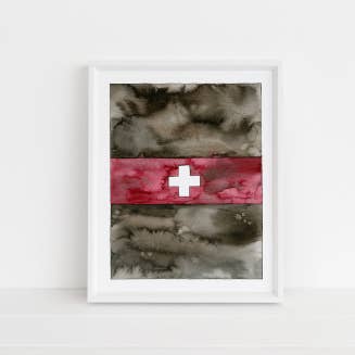 Swiss Army Blanket Print for wholesale by Jennie Kilcup Watercolors