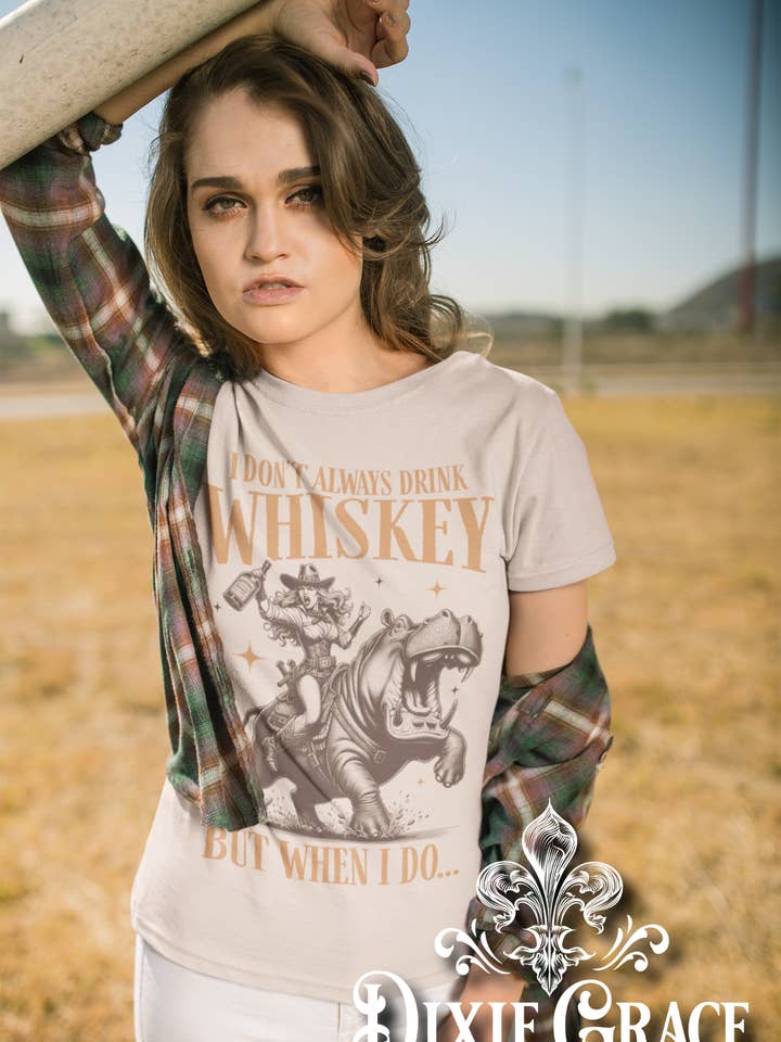 I Don't Always Drink Whiskey - Natural - Long Sleeve, Sweatshirt, Hoodie Option - Graphic Tee for wholesale by Dixie Grace