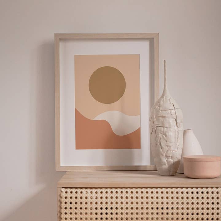 Lebendige Pinke Wellen Boho-Kunstwerk für den Großhandel von Luna Label