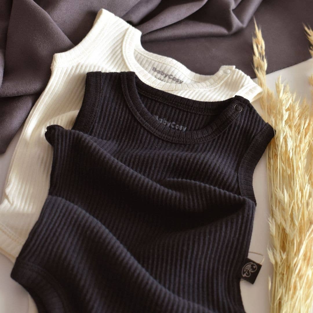 BabyCosy Organic - Wholesale  - MODAL Pack of 2 Sleeveless Bodysuits 50% Modal- 50% Cotton0