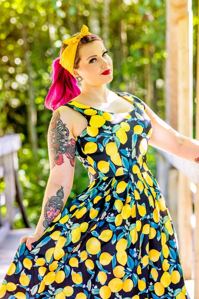 Dolly & Dotty - Wholesale Dress - Women's - Amanda Vintage Inspired Black Lemon Dress1