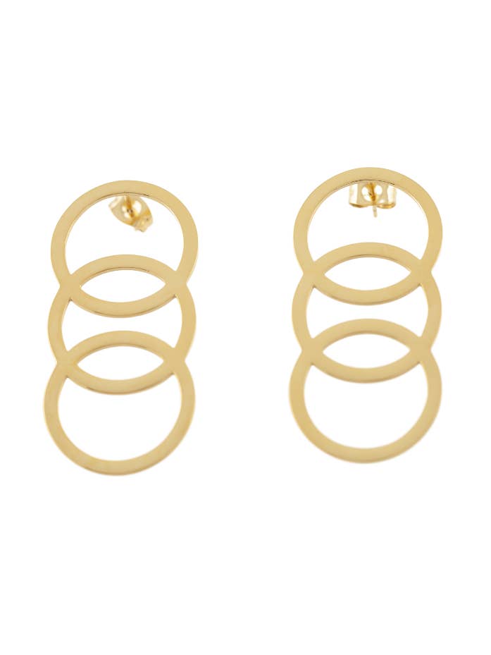 Unity Circle Drop Earrings Gold for wholesale by Blanksn Jewellery