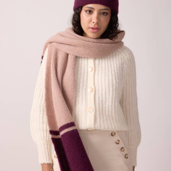 Maradji - Wholesale Scarf - Women's - MAXI SCARF ALPACA WOOL FROST MOCHA FIG8