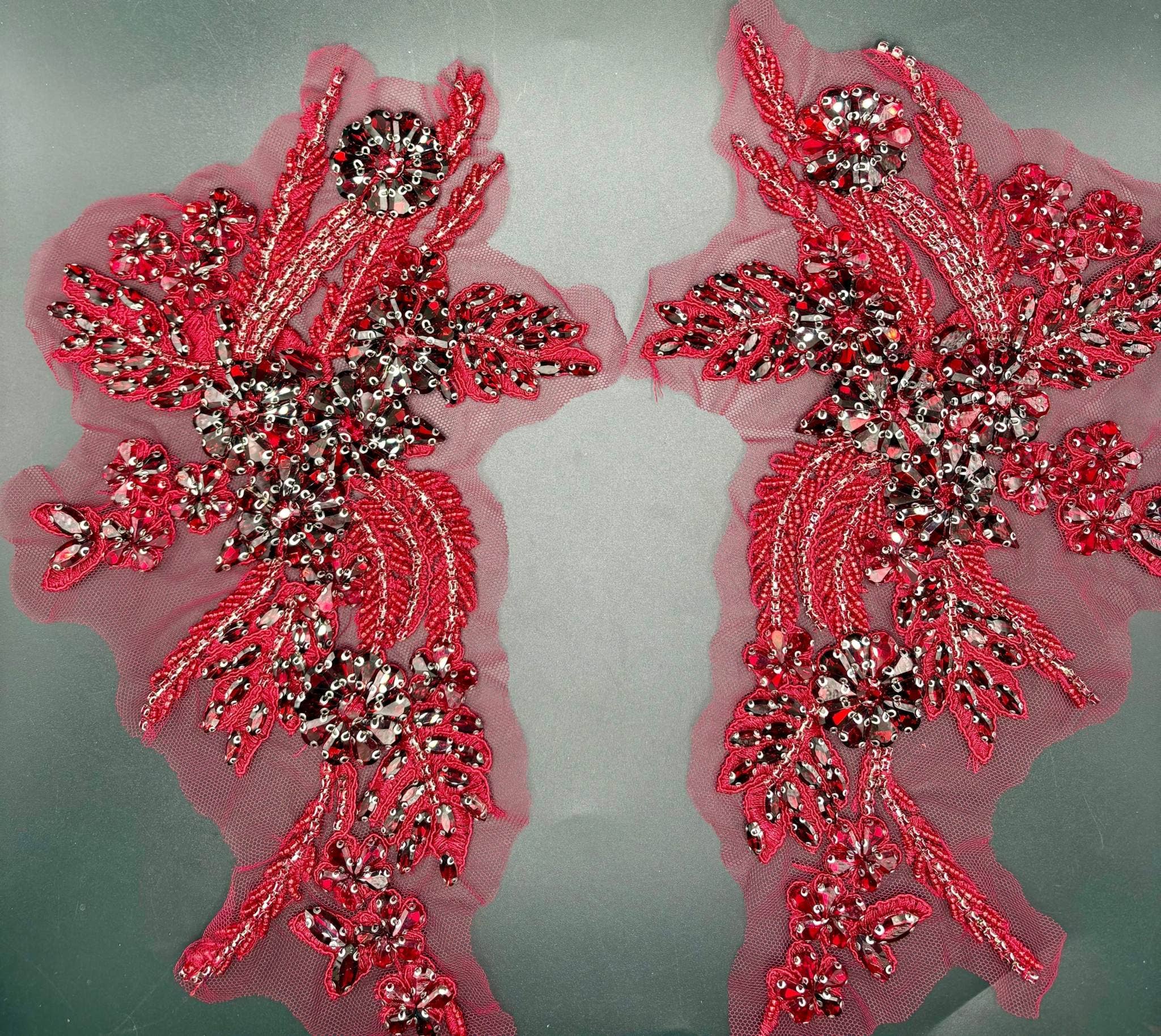 Appliques with Glitz - Wholesale Patch - Rhinestone Applique Pair (Various Colors)10