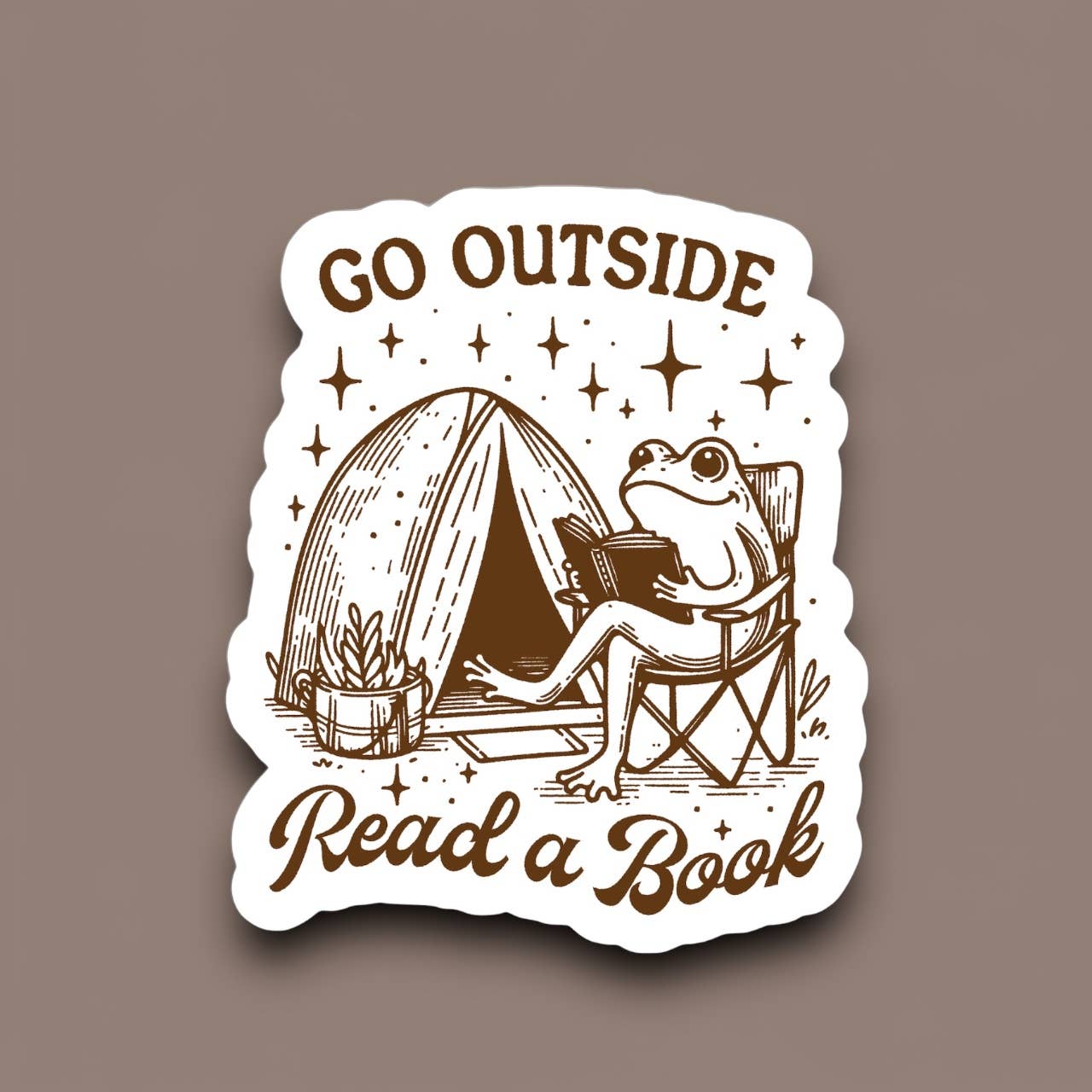 Ace the Pitmatian Co - Wholesale Sticker - Go Outside Read a Book Sticker