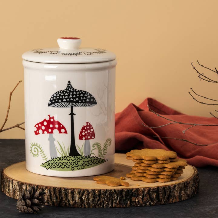 Håndlavede keramiske Toadstool Opbevaring Jar for engroshandel hos Hannah Turner Ltd