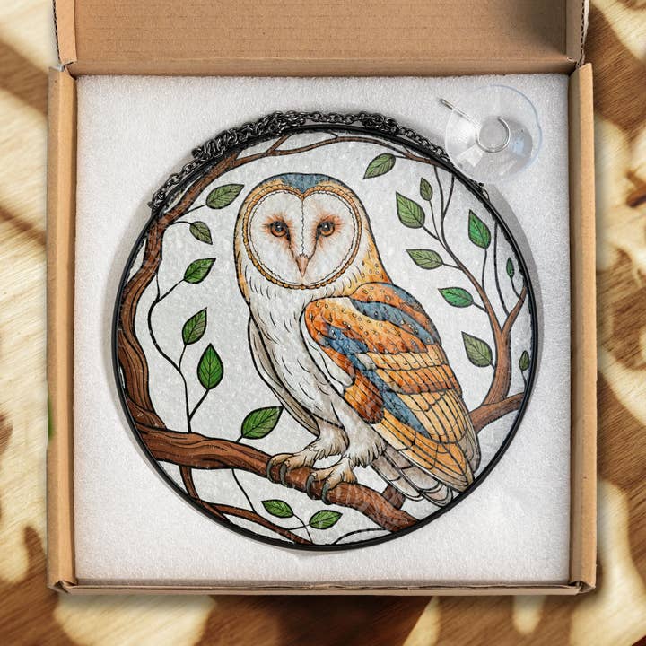 NVC Ecommerce LLC – wholesale Suncatcher – Owl Bird Stained Glass Suncatcher, Owl Lover Gift, Bird Art5