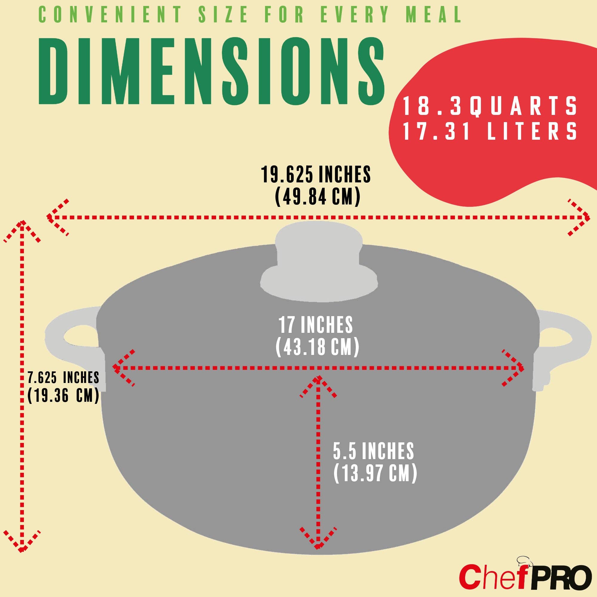 ShopBobbys – wholesale Kastrull – Kock PRO kommersiell kvalitet aluminium Caldero lager potten, 18,3 kvarts4