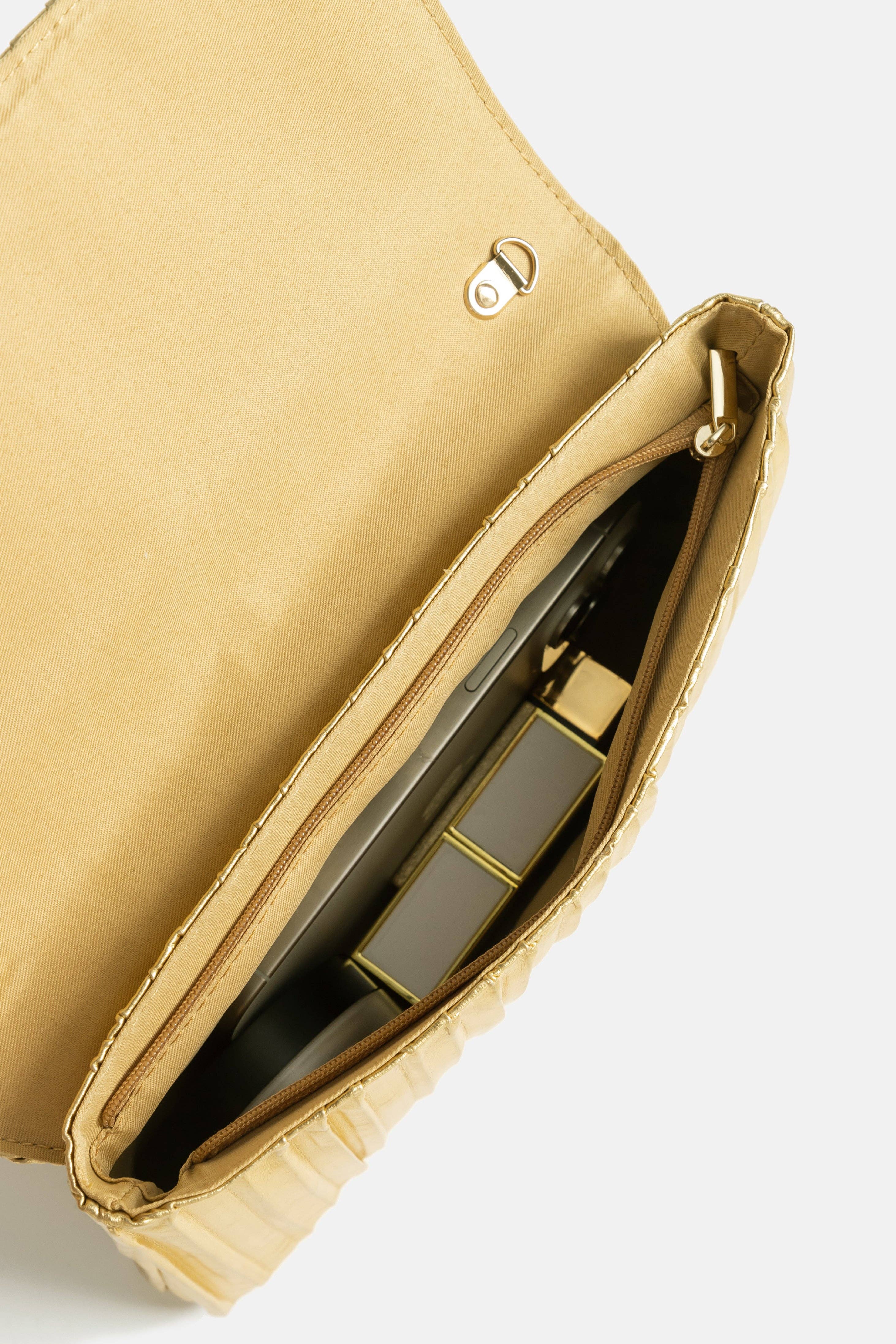 BABEYOND - Vente Pochette – femme - Pochette de soirée formelle plissée métallique12