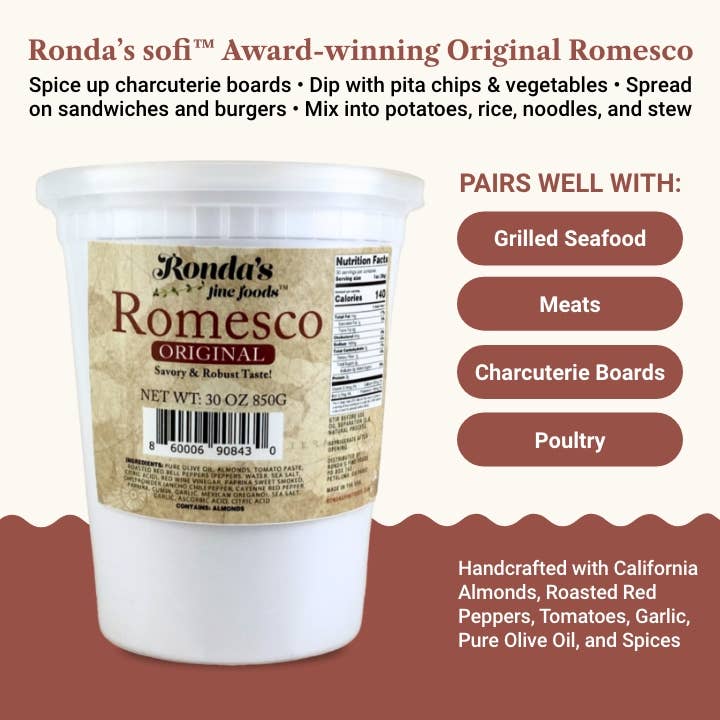 Small Batch Spanish Style Romesco (30oz x 2ct Foodservice) for wholesale by Ronda's Fine Foods