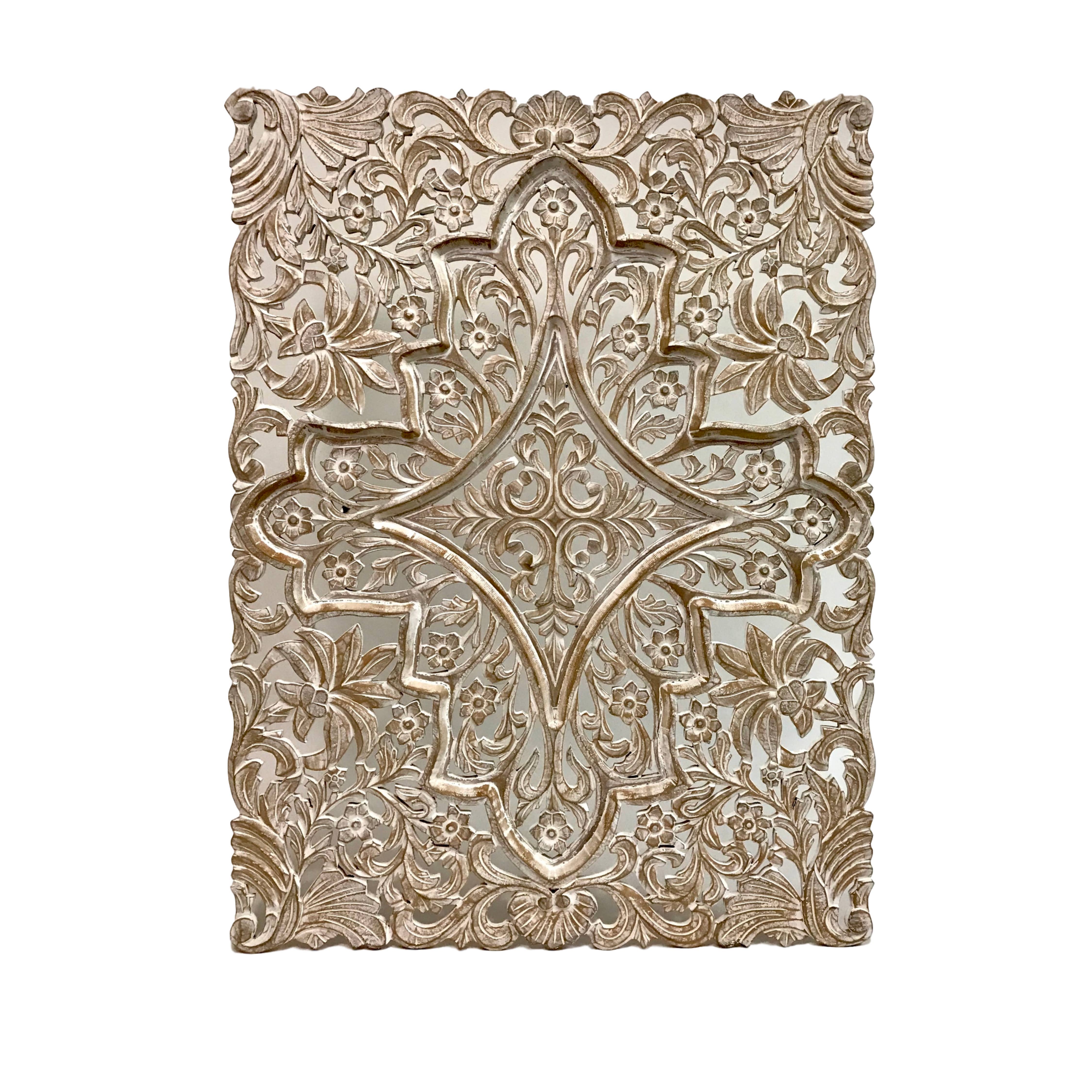 Wilco Home - Venta al por mayor Papel pintado 3D - Placa de pared tallada en 3D de Costa de Marfil, tallada a mano, de la India2