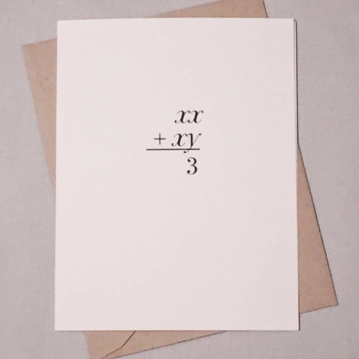 XX + XY Nueva Tarjeta Matemática Bebé para venta al por mayor de theBird+theBeard