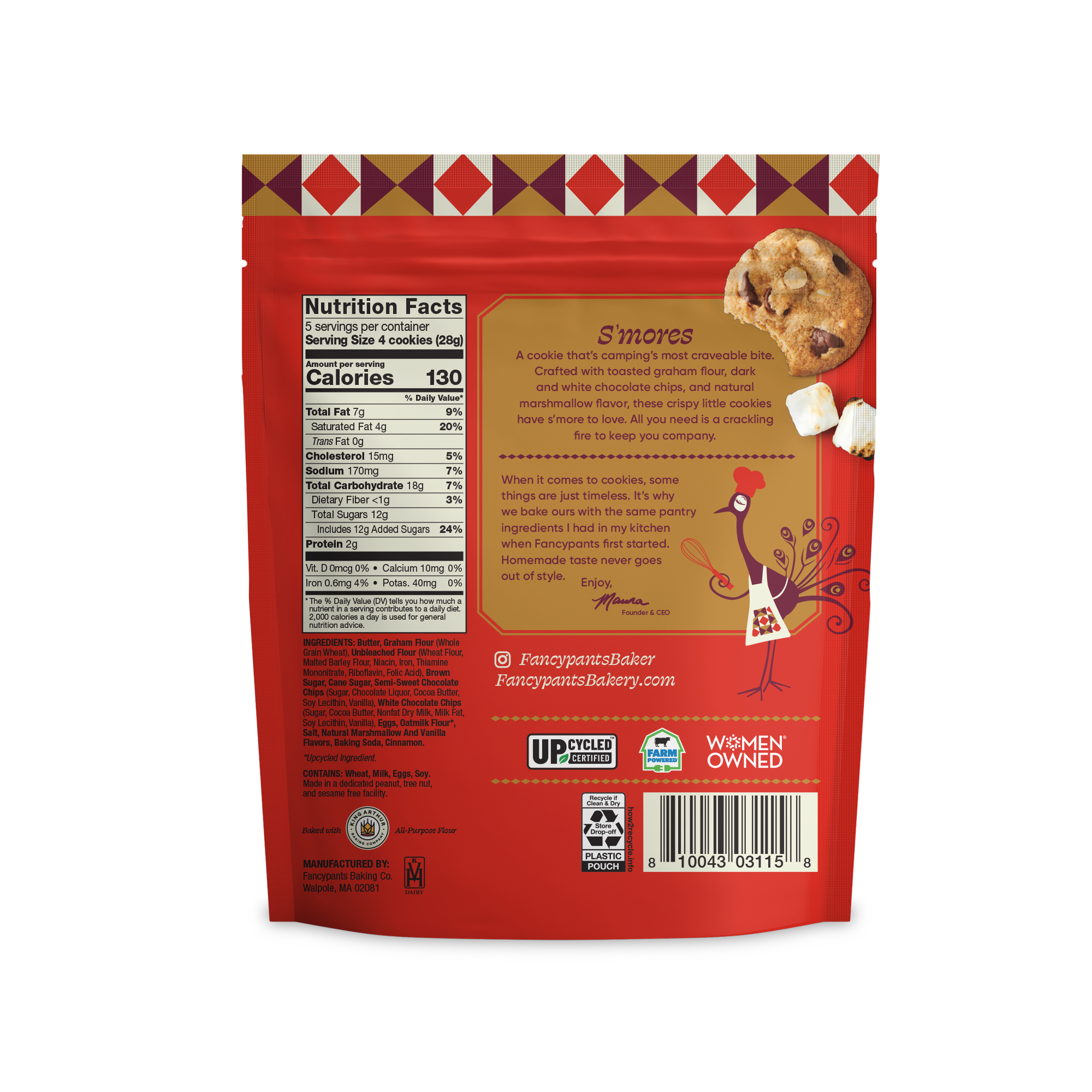 Fancypants Baking Co. - Wholesale Cookie - S'mores Cookies | Premium Cookie | Snacks | 12 pack | 5oz10