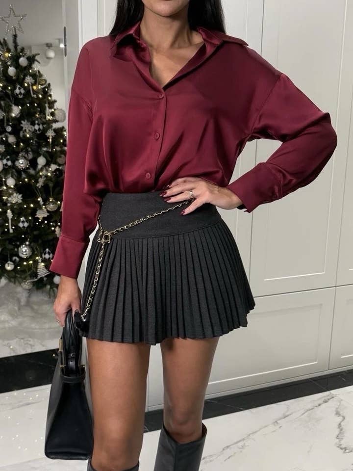 Satin shirt - 7662 for wholesale by ESTEE BROWN