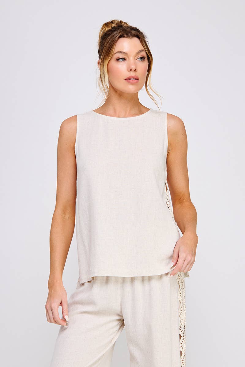 Allie Rose – Großhandel Tunika – Damen – Leinenmischung Lockeres Tunika-Top4