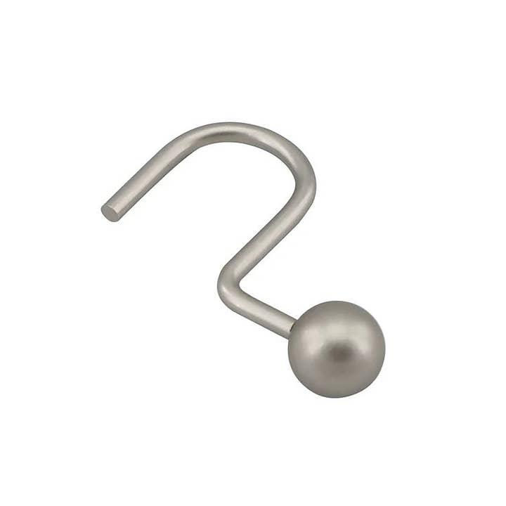 home mart goods - Wholesale Sewing button/snap - 12pc Set Brushed Nickel Heavy Duty Ball Shower Curtain Hooks1