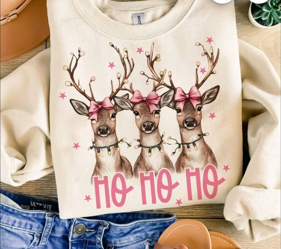 4 little hearts – wholesale Sweatshirt med tryck - Unisex – Ho ho ho renar julgrafisk tröja