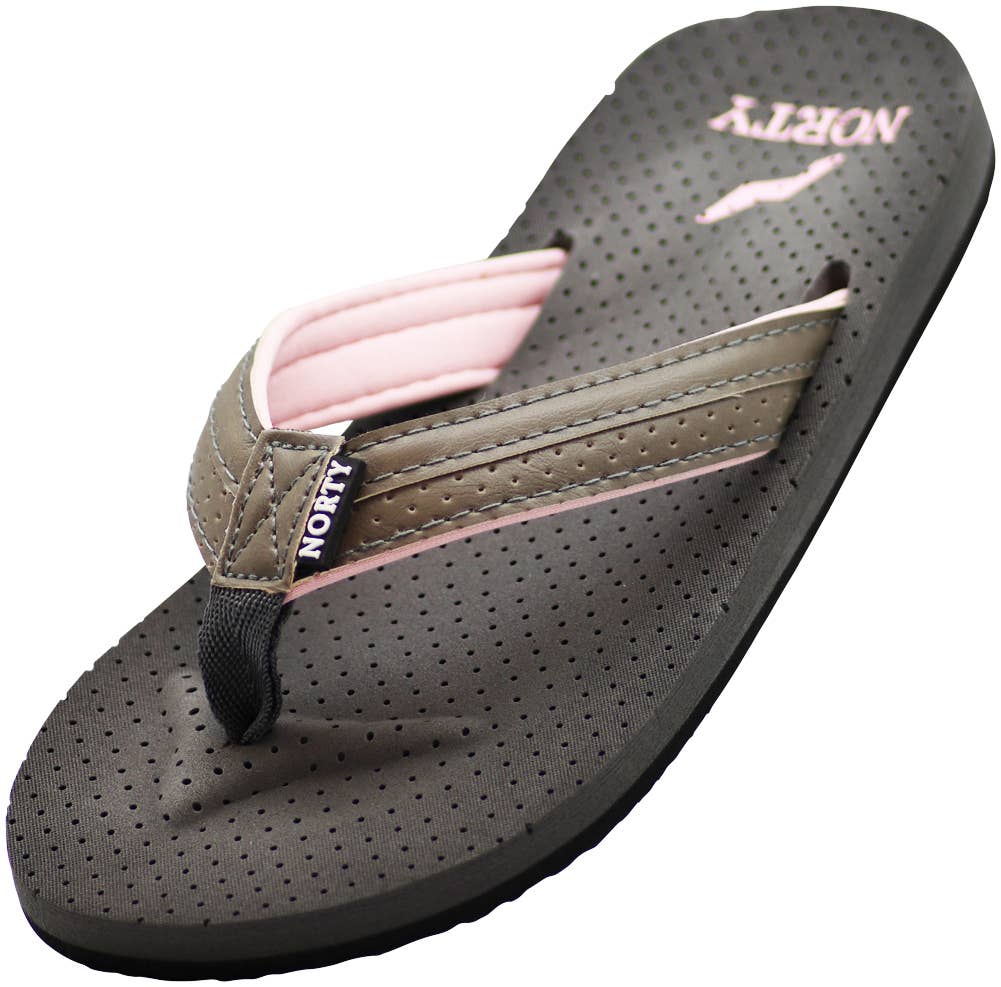Eastern Off Price - Wholesale Flip Flops - Women's - Norty Women's Soft Cushioned Footbed Sandal 41505 Grey0