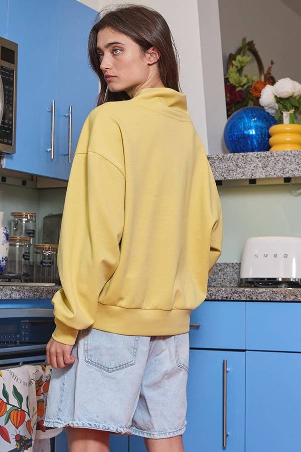 BUCKETLIST INC - Wholesale Sweatshirt - Women's - IT2154 Half Zip-up Scuba Sweatshirts38