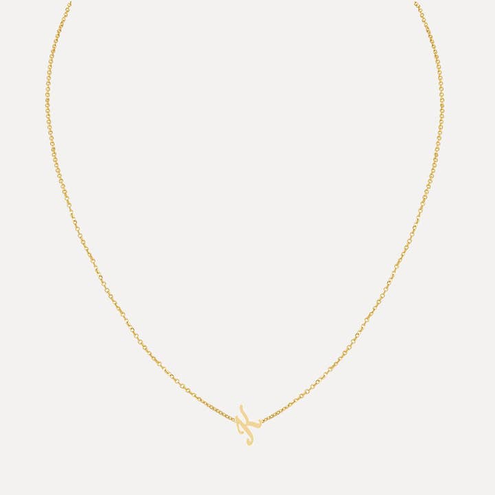 Cursive Letter Necklace for wholesale by Kelly Bello Design