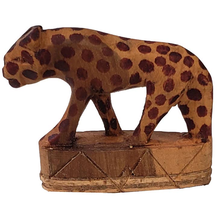 Little Wild Animals on Base - Hand-Carved Wood Art for wholesale by Stoneage Arts Inc